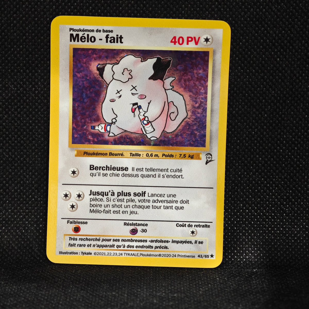 Carte holographique Ploukémon Mélo-fait 43/65 holo set de base ed 2