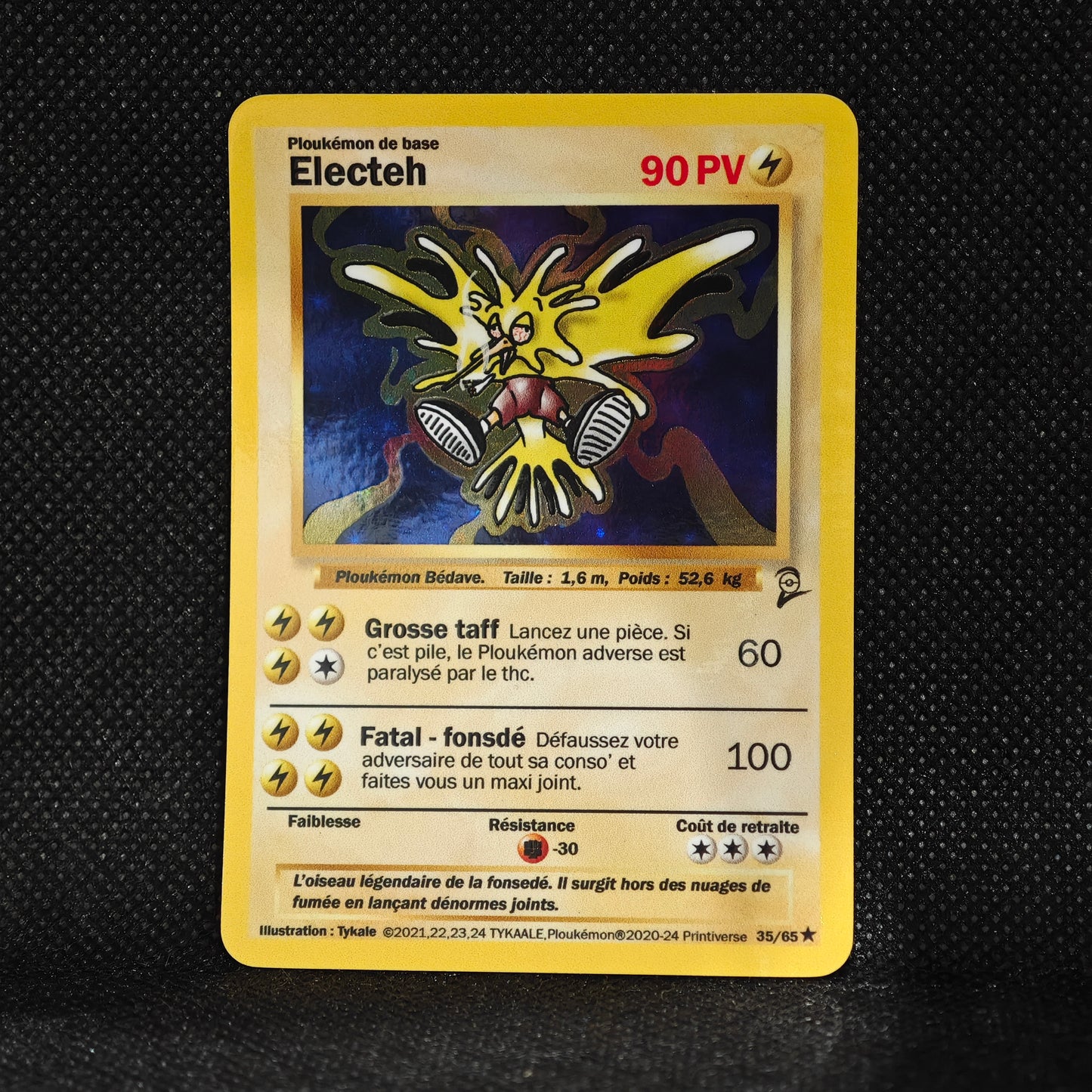 Carte holographique Ploukémon Electeh 35/65 holo set de base ed 2