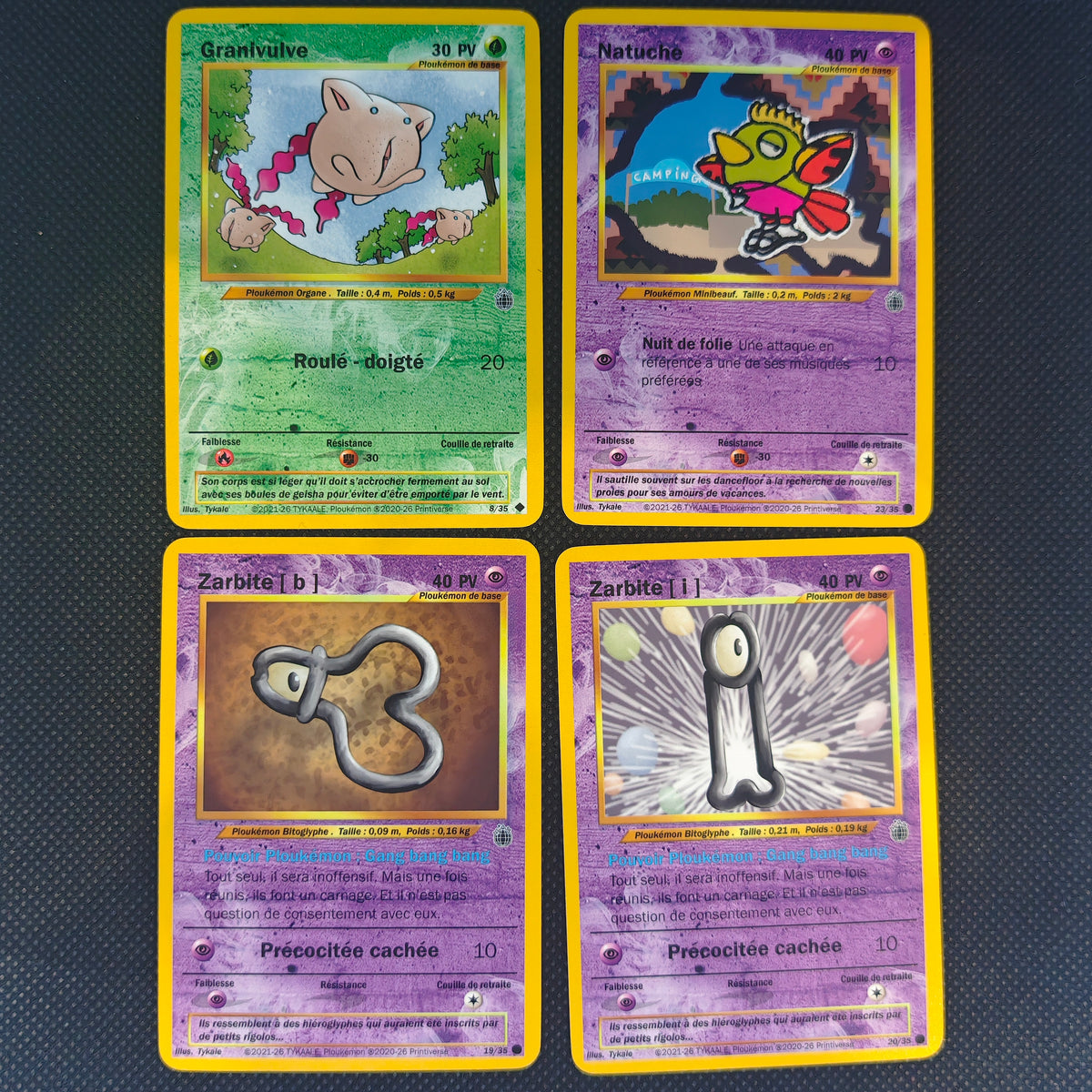 Lot au choix de 4 ou 5 cartes ploukémon