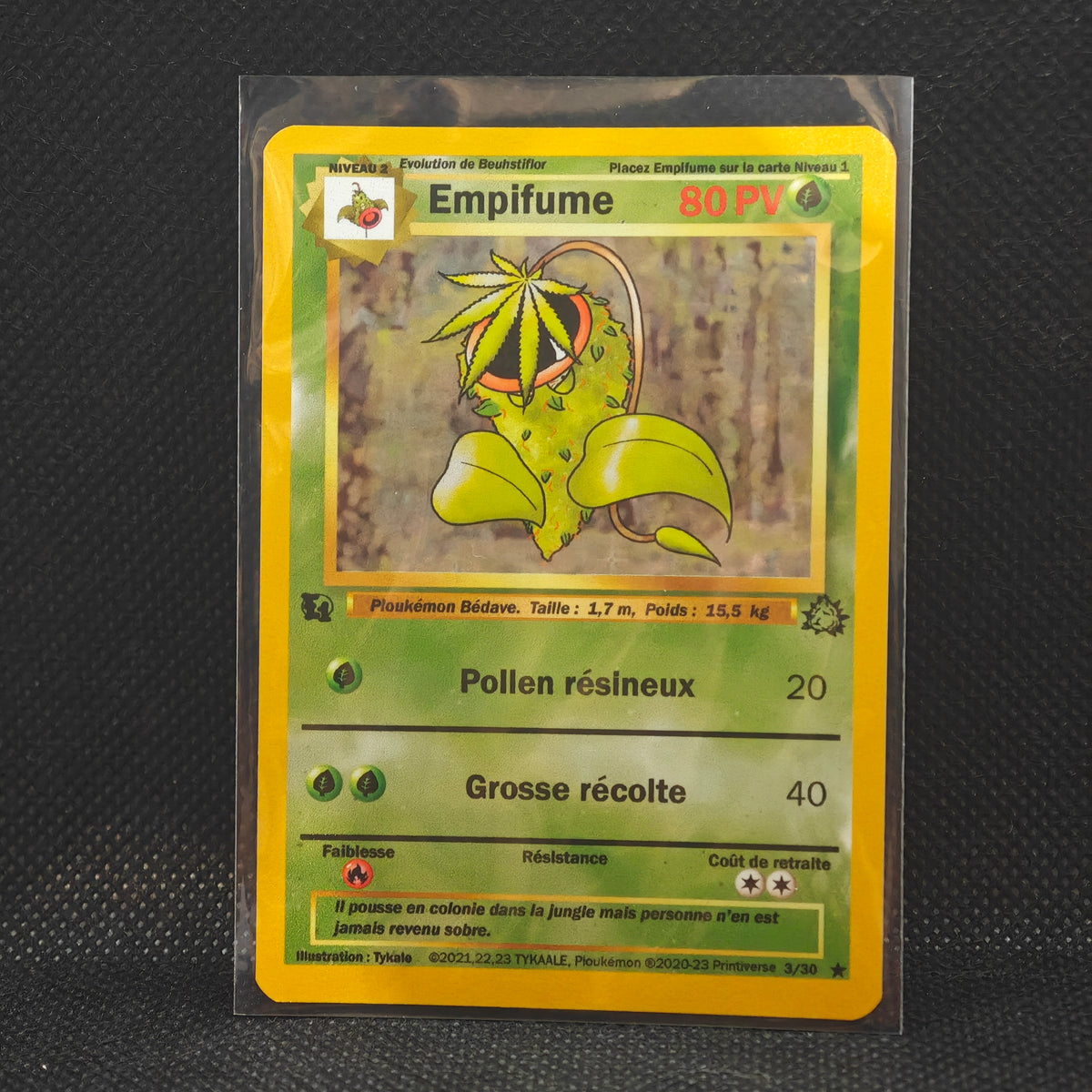 Carte holographique Ploukémon Empifume Fleur ed1 3/30 rare