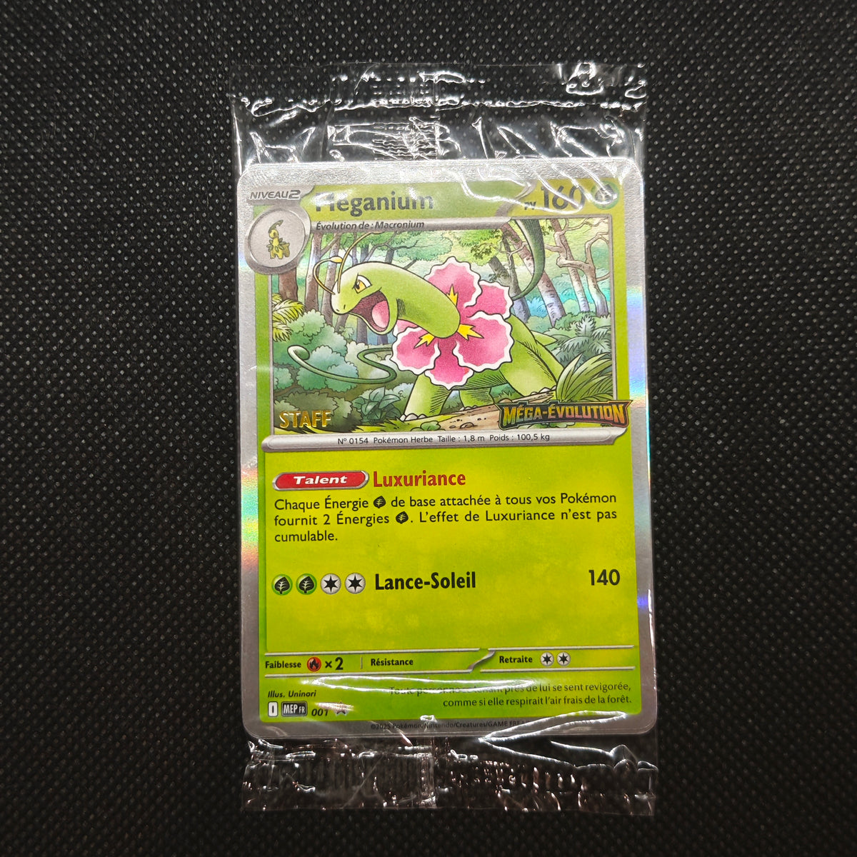 Sachet scellé de 4 cartes STAFF Pokémon ME01 MEGA