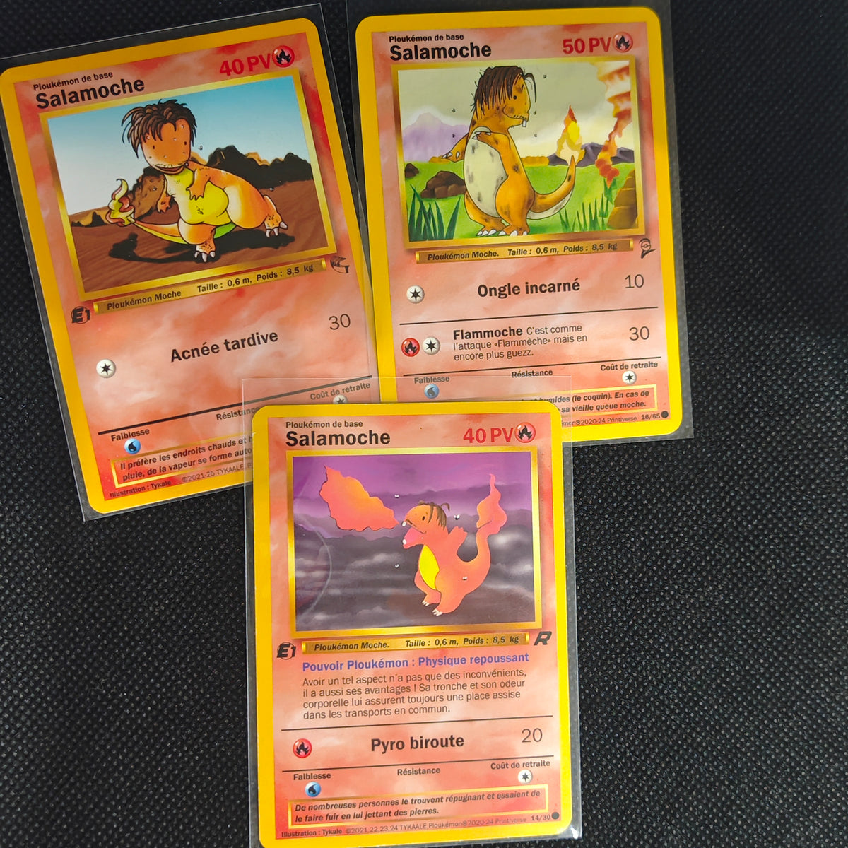 Lot de 3 cartes Ploukémon Salamoche