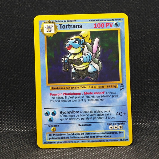 Carte holographique Ploukémon Tortrans set de base ed 2 21/65 rare