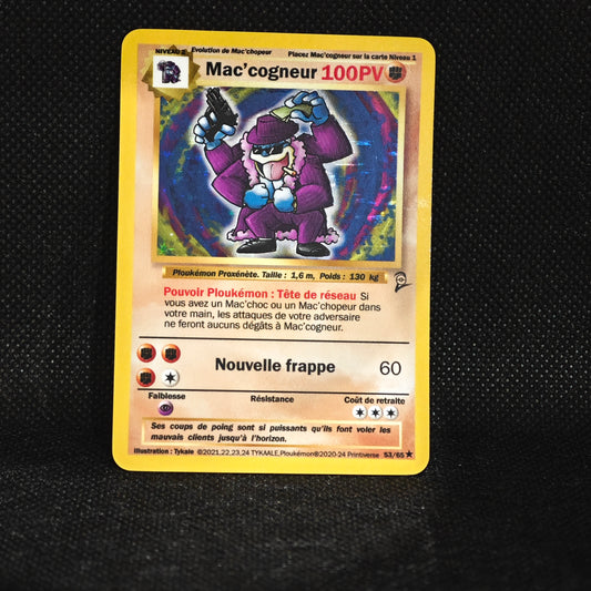 Carte holographique Ploukémon Mac'cogneur 53/65 holo set de base ed 2