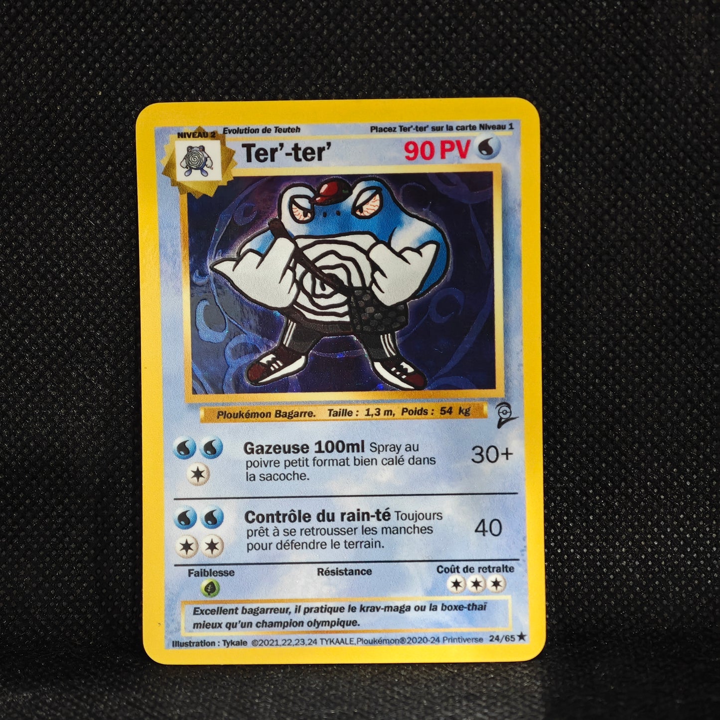 Carte holographique Ploukémon Ter'-Ter' 24/65 holo set de base ed 2