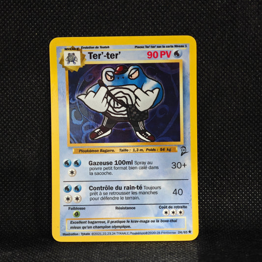 Carte holographique Ploukémon Ter'-Ter' 24/65 holo set de base ed 2