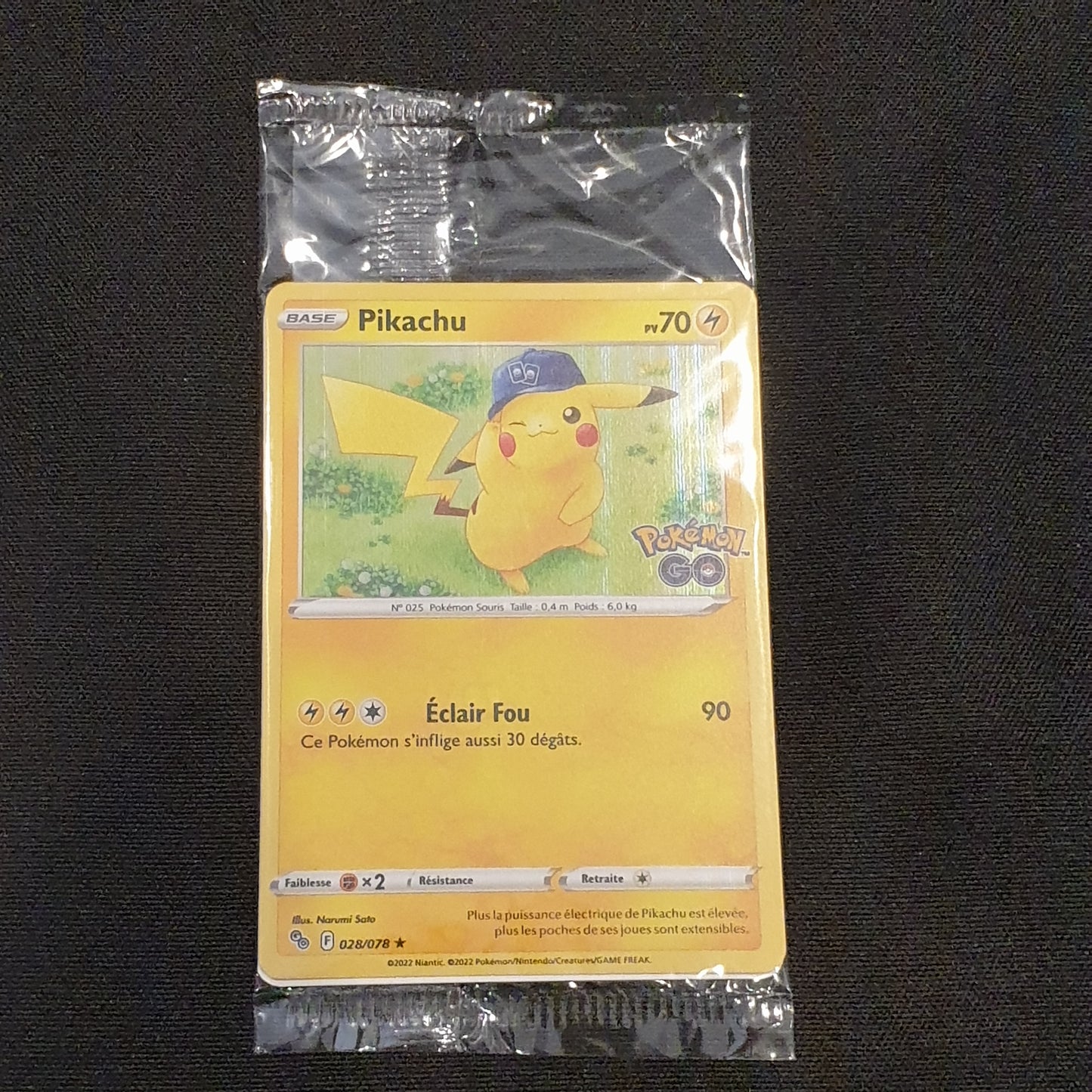 Carte promo scellée pikachu stamp pokemon go 028/078