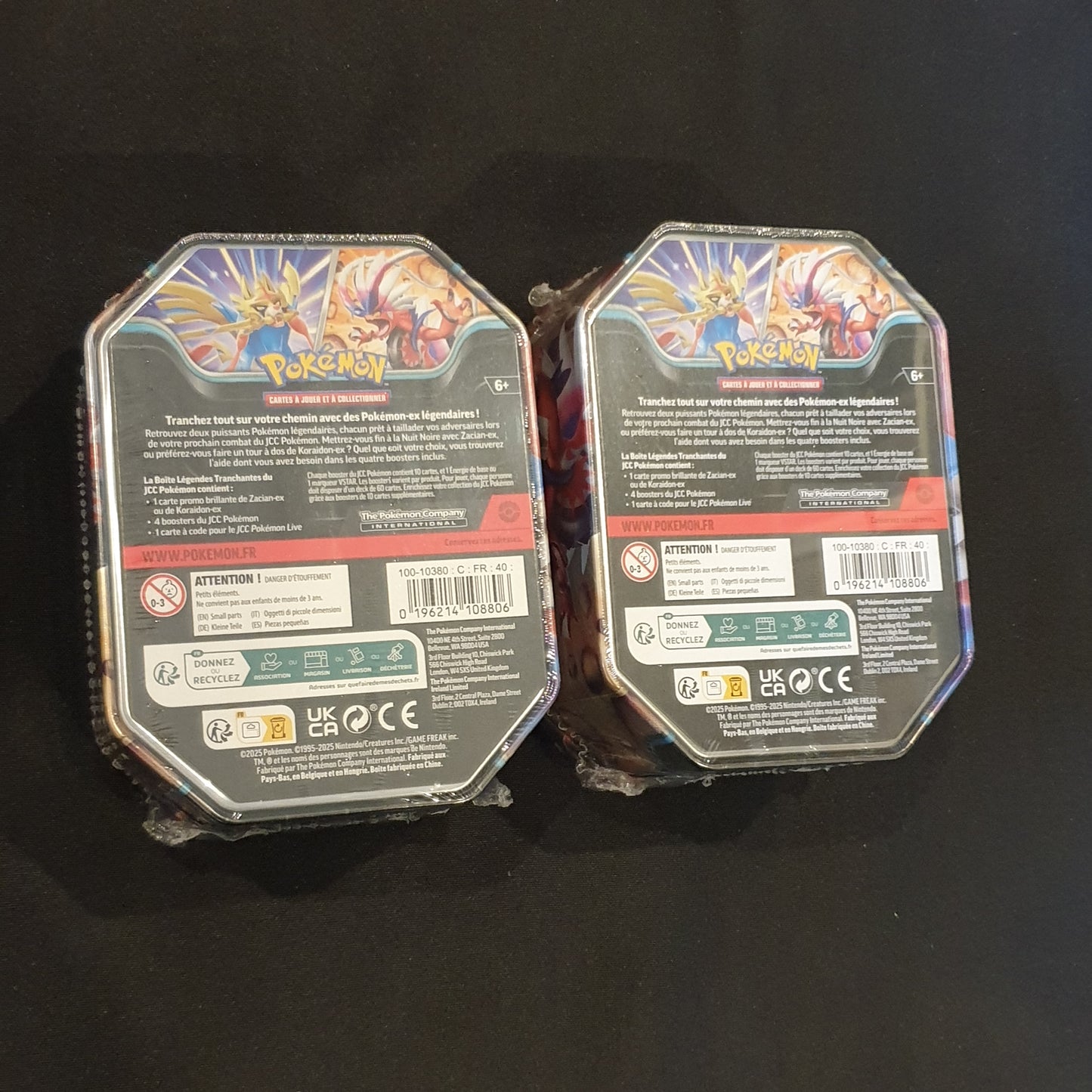 Lot de 2 Pokebox Koraidon ex et Zacian ex