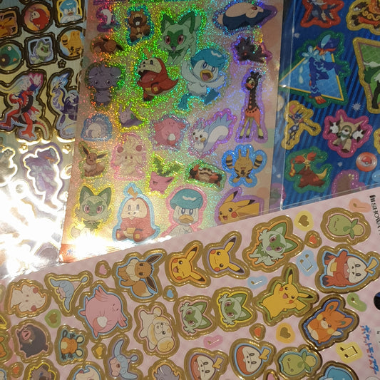 Planches de stickers pokémon
