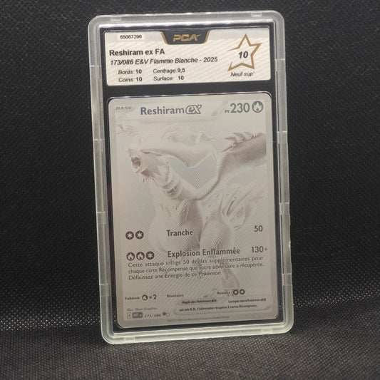 Carte gradée Reshiram blanc ex FA EV10.5 WHT FR PCA 10 173/086