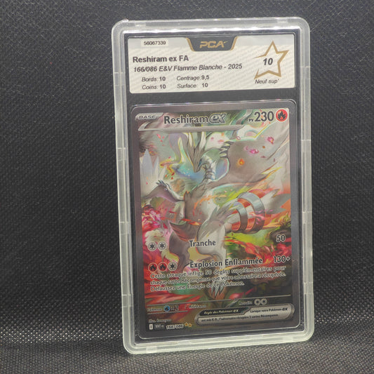 Carte gradée Reshiram ex FA EV10.5 WHT FR PCA 10 166/086