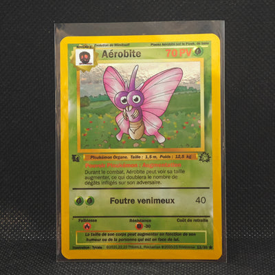 Carte holographique Ploukémon Aérobite Fleur ed1 13/30 rare