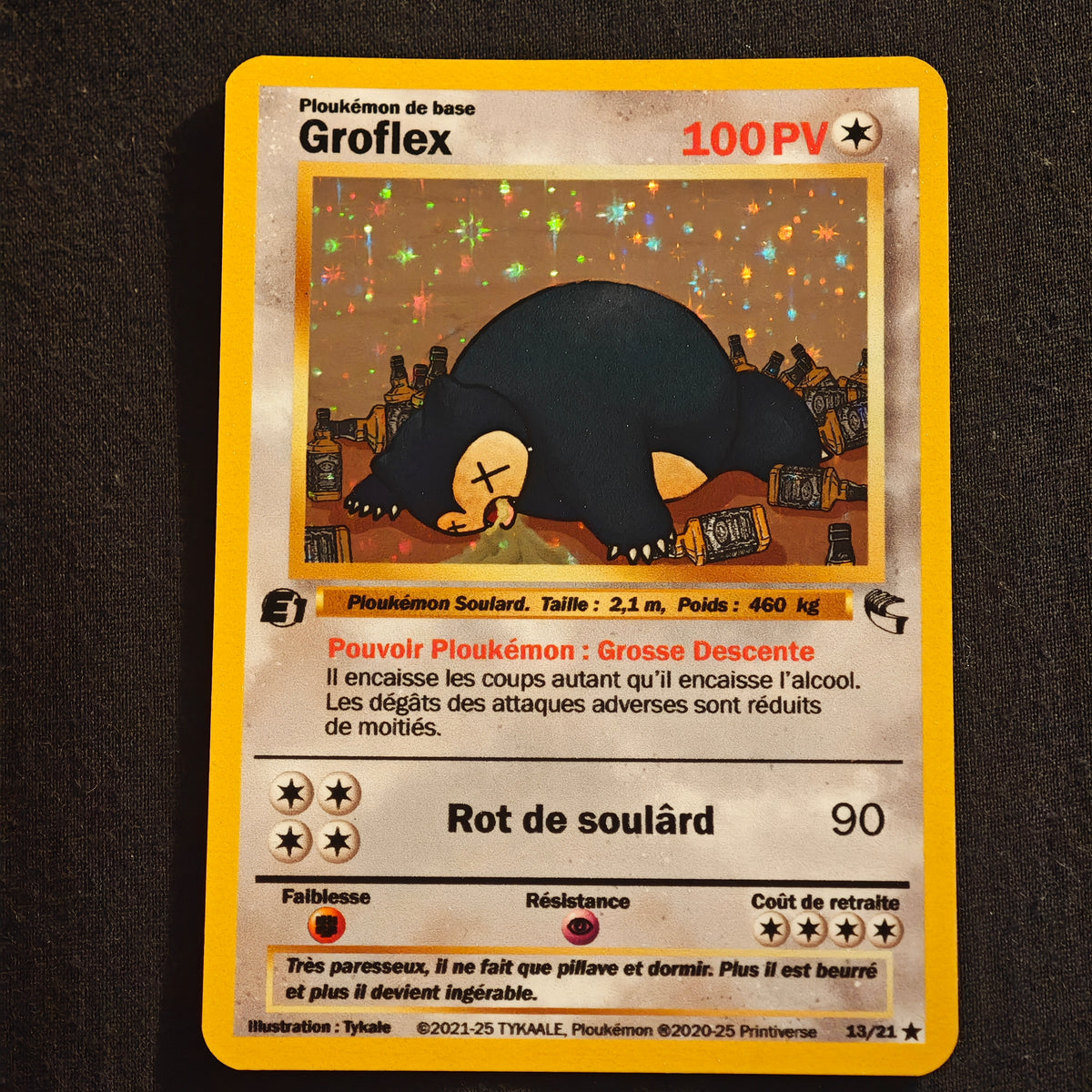Carte holographique Ploukémon Groflex 13/21 rare