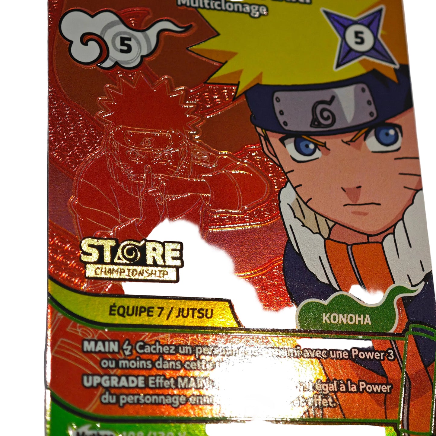 Naruto Uzumaki  Store Championship Promo Stamp 108/130 V Naruto Mythos FR