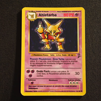 Carte holographique Ploukémon Ahletarba 31/65 set de base ed 2 rare