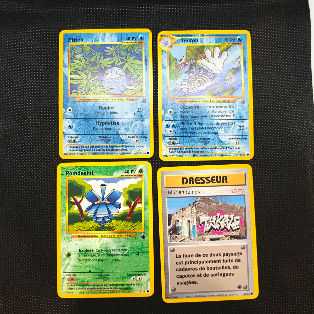 Lot au choix de 4 ou 5 cartes ploukémon
