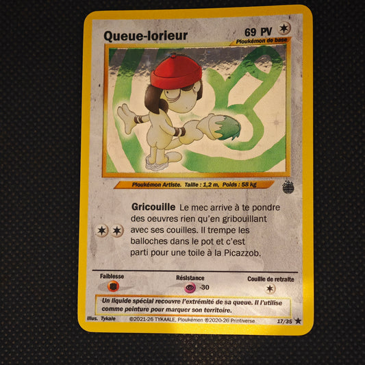Carte holographique Ploukémon Queue-Lorieur rare 17/35