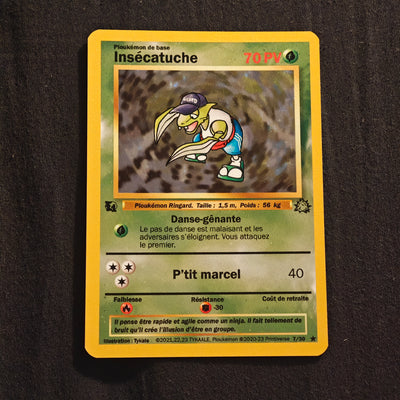 Carte holographique Ploukémon Insécatuche rocket ed 7/30 rare
