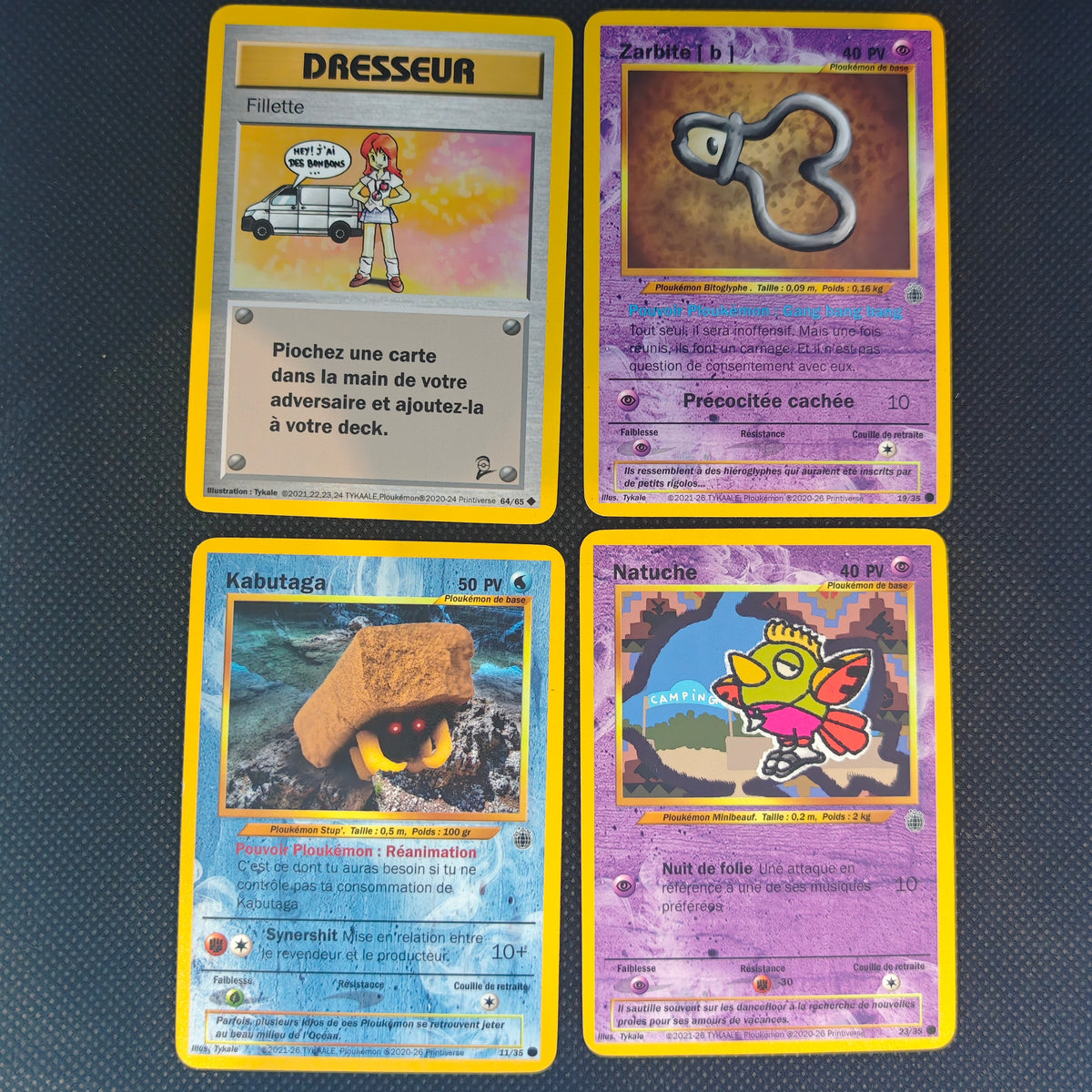 Lot au choix de 4 ou 5 cartes ploukémon