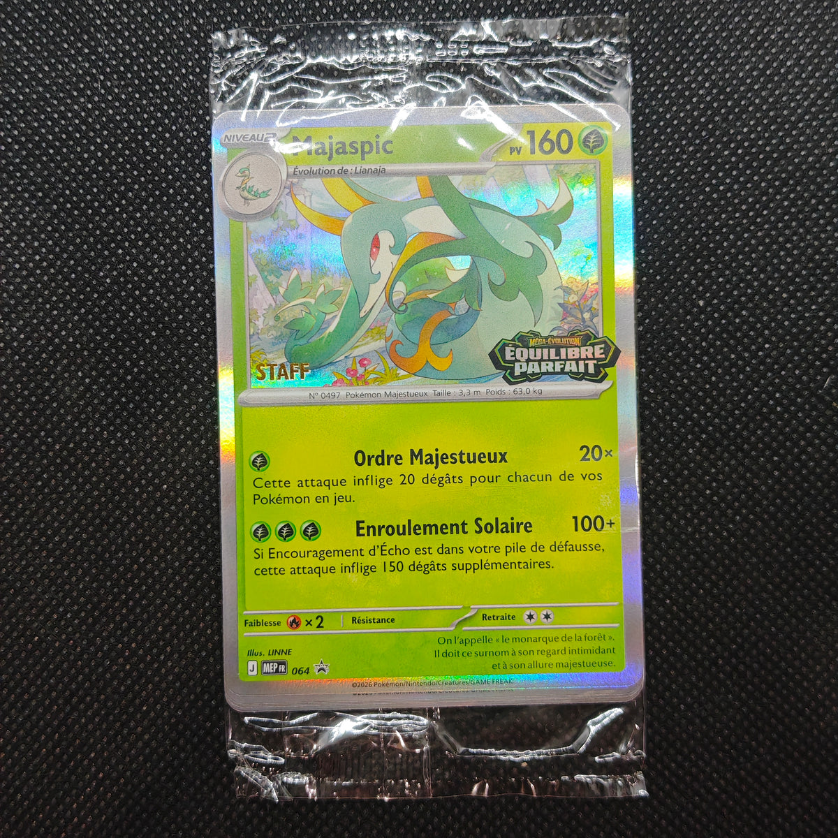 Sachet scellé de 4 cartes STAFF Pokémon ME03 Equilibre Parfait