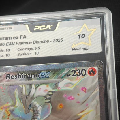Carte gradée Reshiram ex FA EV10.5 WHT FR PCA 10 166/086