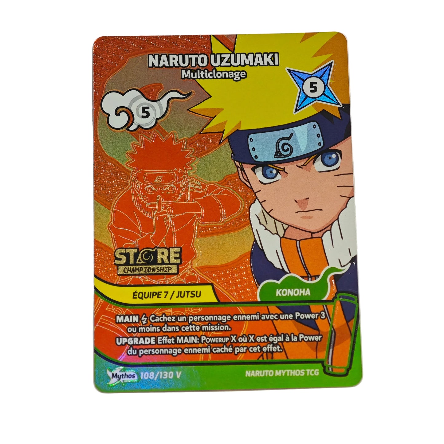 Naruto Uzumaki  Store Championship Promo Stamp 108/130 V Naruto Mythos FR