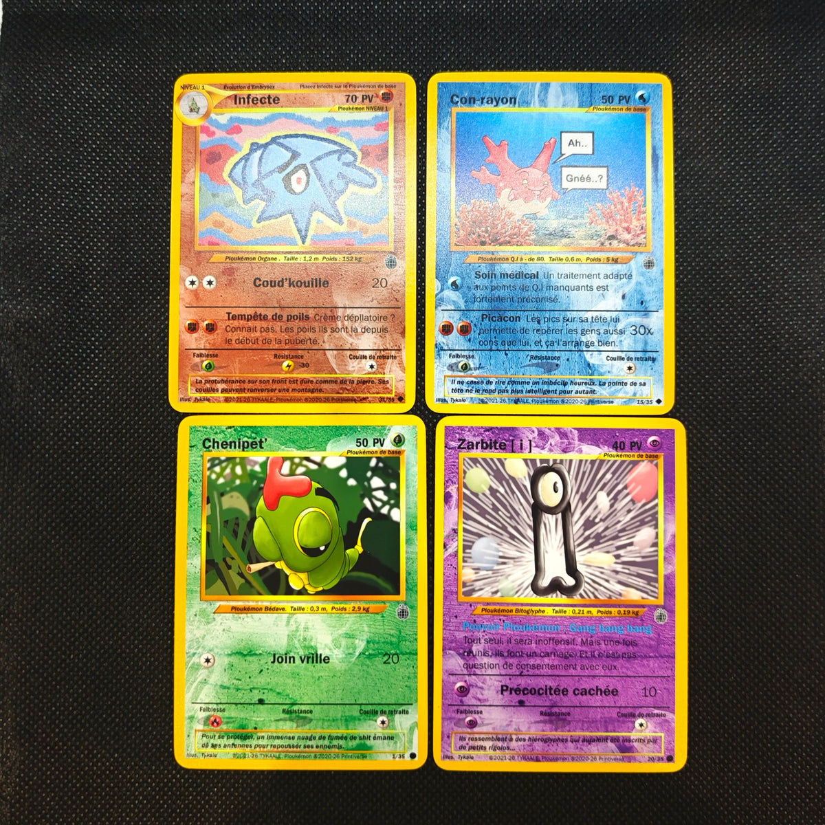 Lot au choix de 4 ou 5 cartes ploukémon