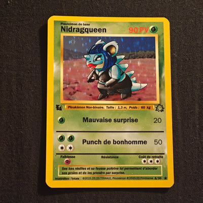 Carte holographique Ploukémon Nidragqueen rocket ed 8/30 rare